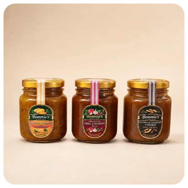 Chutney mini x3 Combo x3 de chutneys pequeños Bonnie’s by Santa Masala de 120 g a elección.