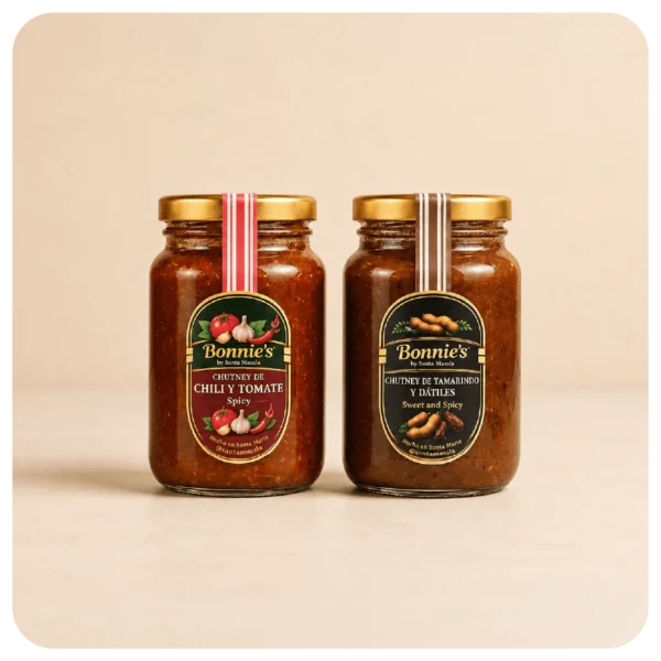 Combo x2 de chutneys Bonnie’s by Santa Masala en frascos de 240 g a elección.