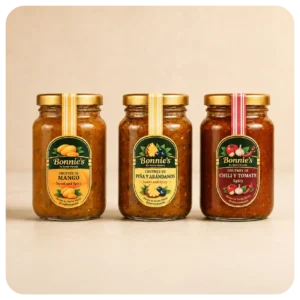 Combo x3 de chutneys artesanales Bonnie’s by Santa Masala de 240 g a elección.